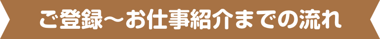 ご応募～お仕事紹介までの流れ